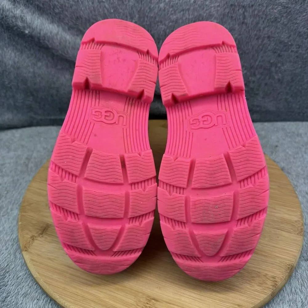 UGG Rain Boots Girls Size 3 Pink Rubber Waterproof Pull On Ankle FW1022L